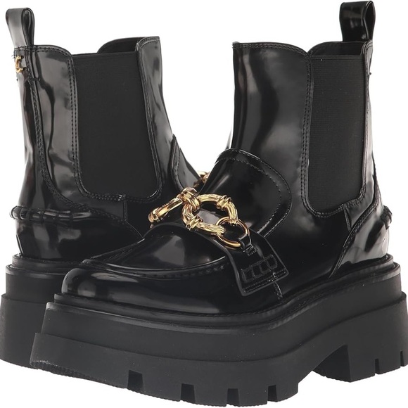 Sam Edelman Shoes - Circus NY by Sam Edelman Brooks Chelsea Chunky Heel Platform Black Boots Size 10